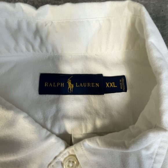 Ralph Lauren Shirt Men's XXL White Short Sleeve Classic Fit Cotton Button Down - Picture 4 of 6